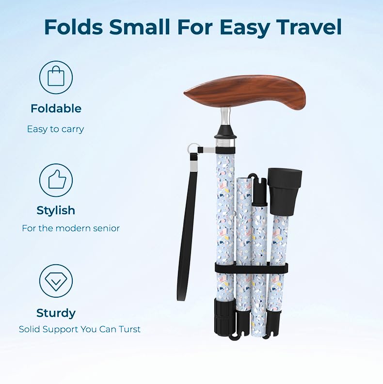 Intercare Folding Cane — Blue Ocean