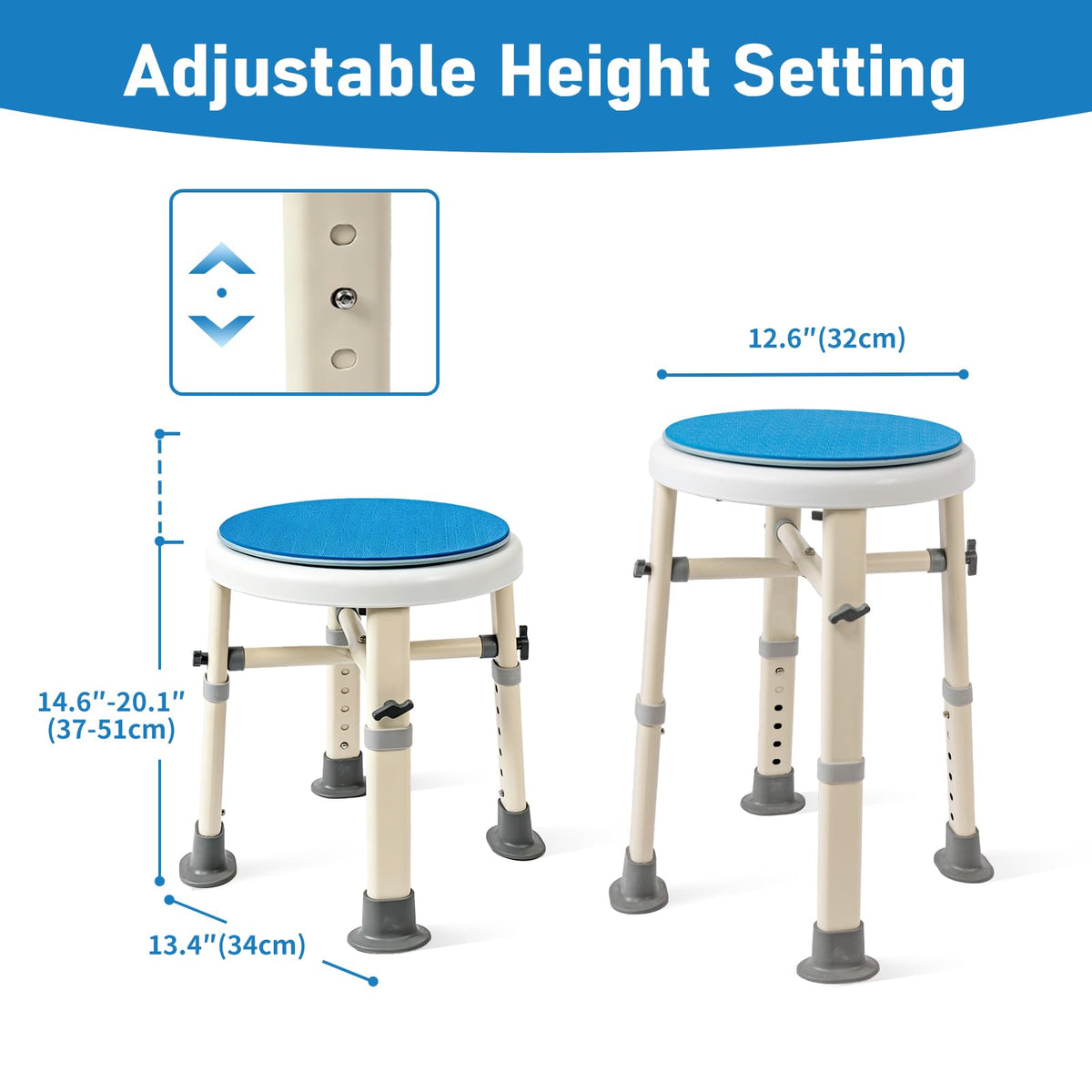 Unioncare 360° Swivel Shower Stool — 440 lb