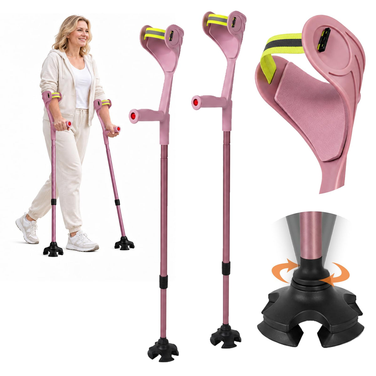 Unioncare Forearm Crutches — Pink