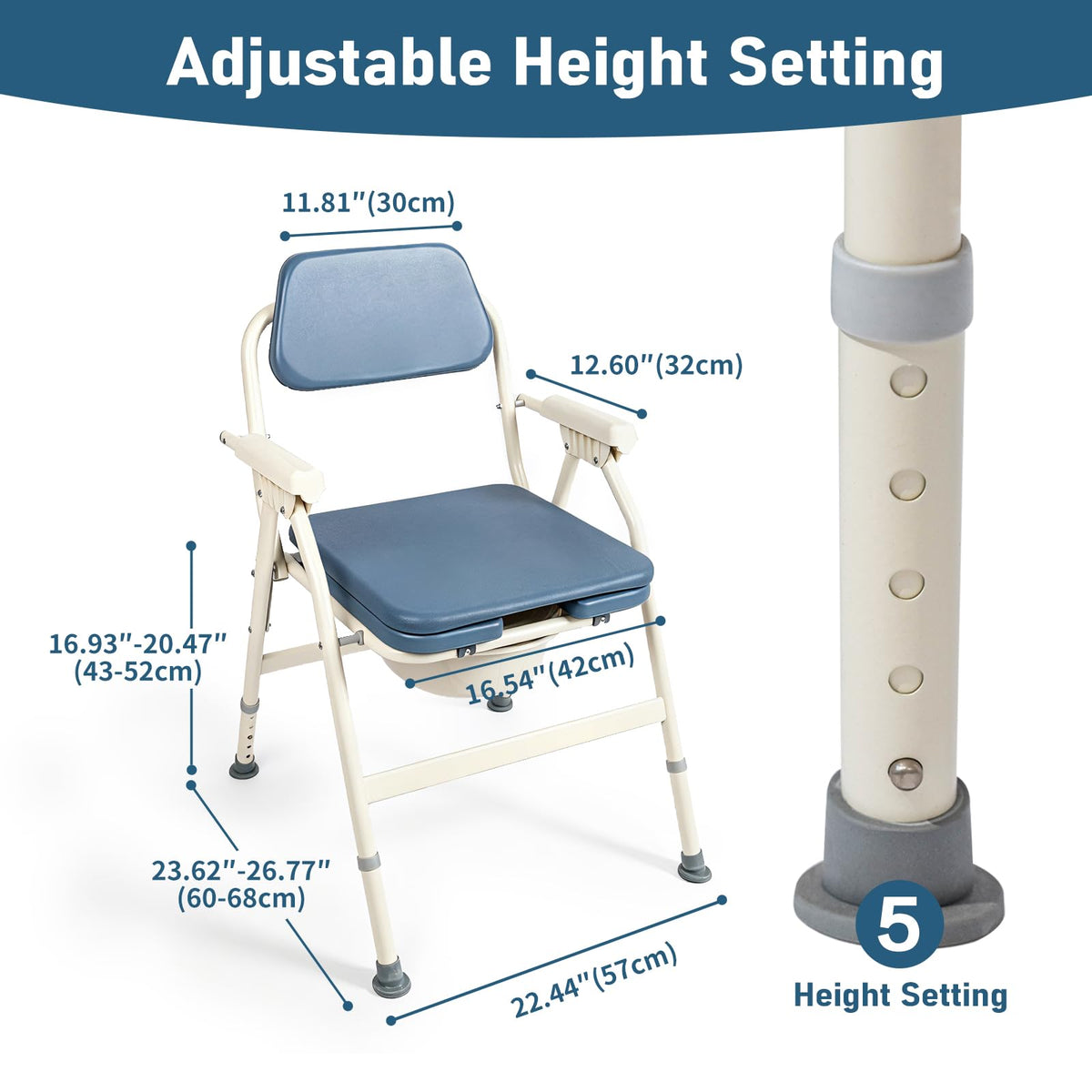Unioncare 2-in-1 Bedside Commode & Shower Chair
