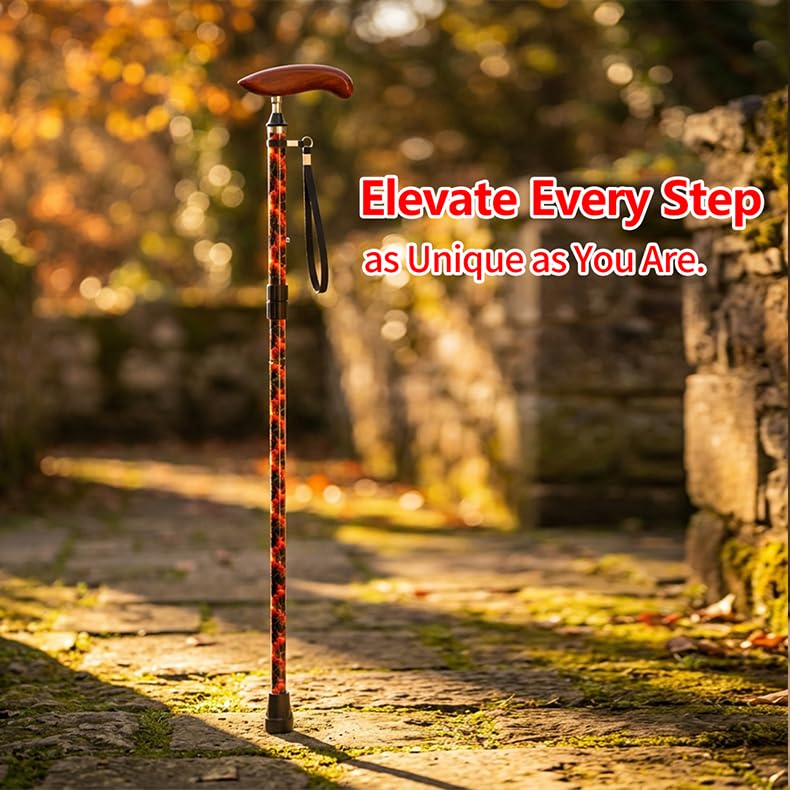 Intercare Folding Cane — Vintage Wood