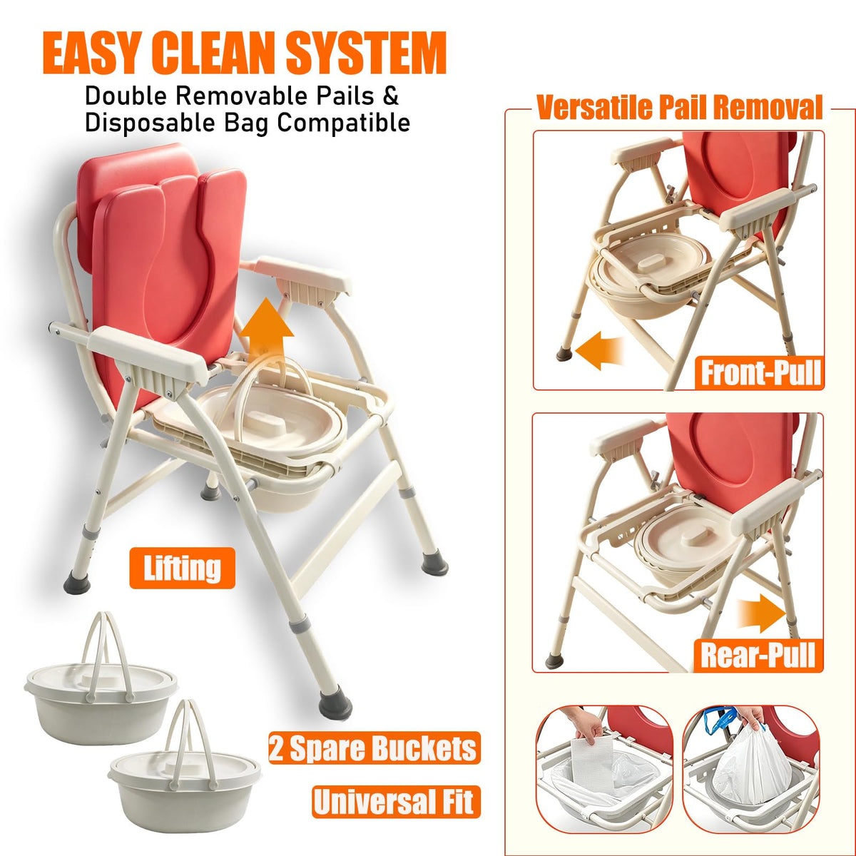 Unioncare Foldable Bedside Commode — <Color>