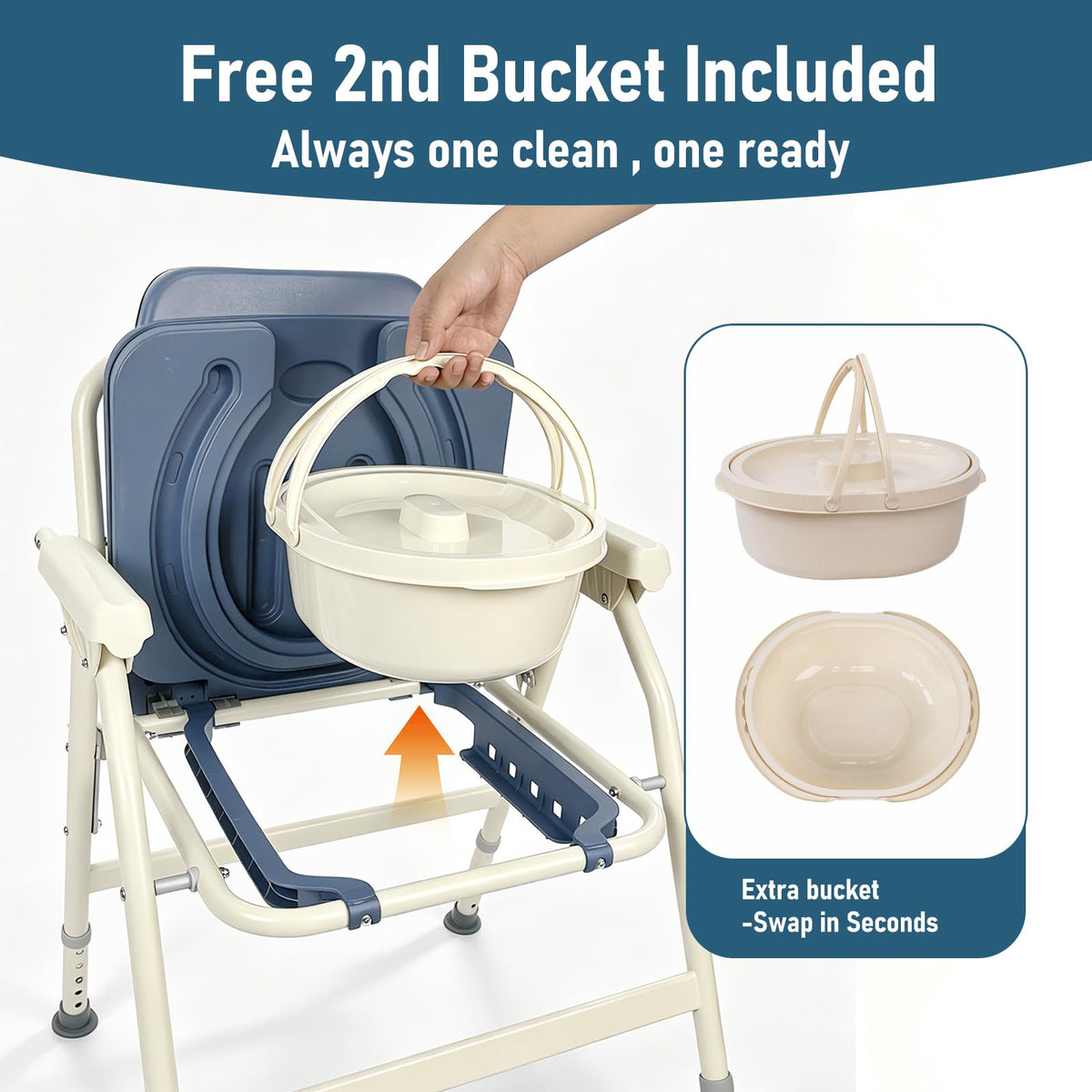Unioncare 2-in-1 Bedside Commode & Shower Chair