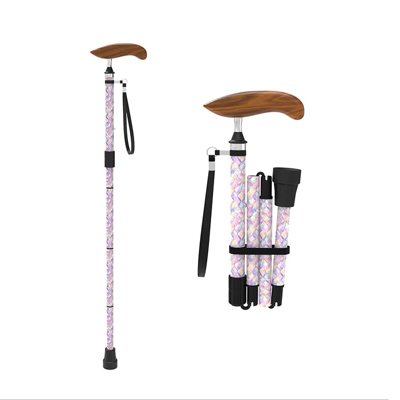 Intercare Folding Cane — Iridescent Shell
