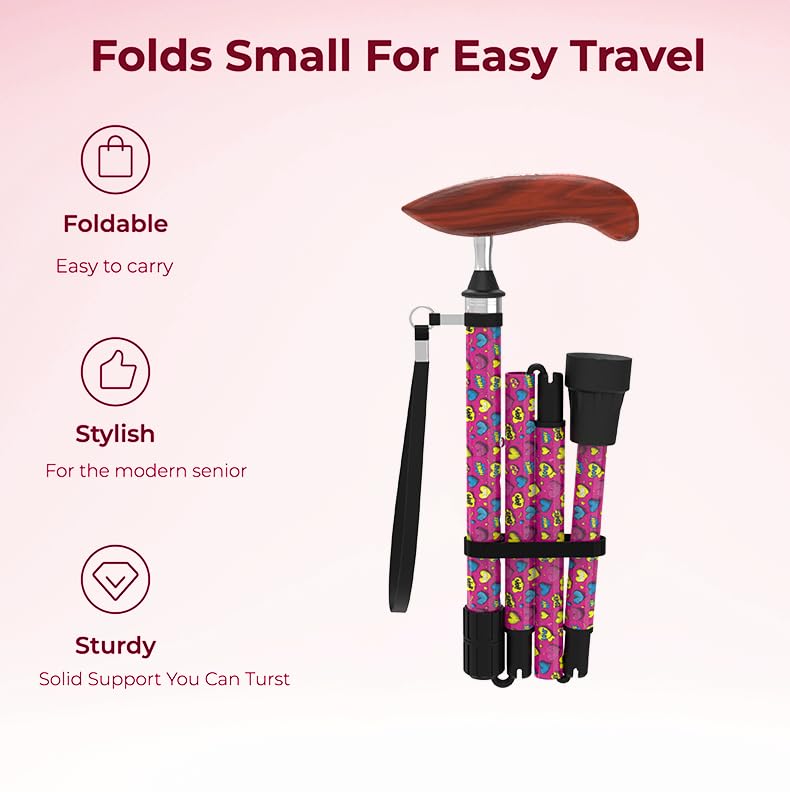 Intercare Folding Cane — Romantic Wood