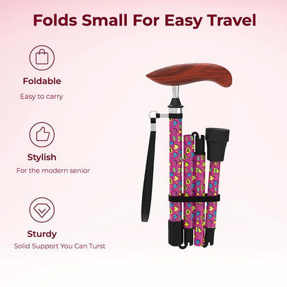 Intercare Folding Cane — Romantic Wood