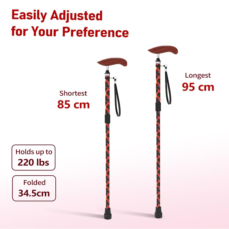Intercare Folding Cane — Vintage Wood
