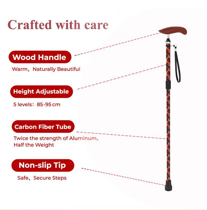 Intercare Folding Cane — Vintage Wood