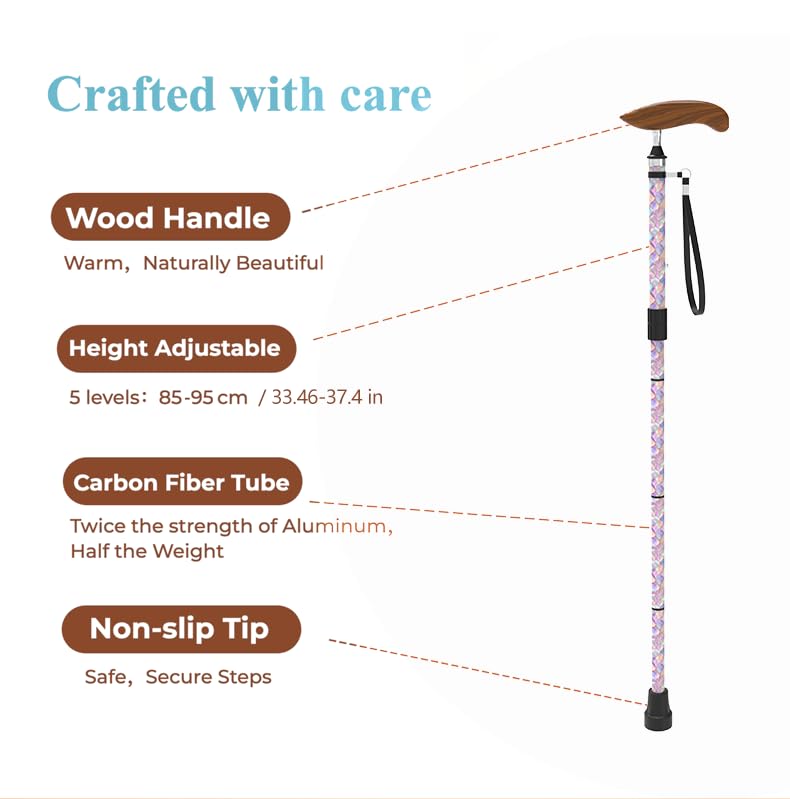 Intercare Folding Cane — Iridescent Shell