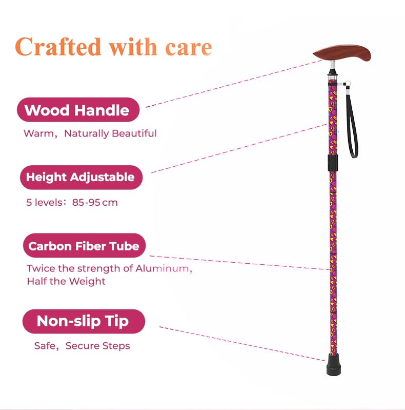 Intercare Folding Cane — Romantic Wood