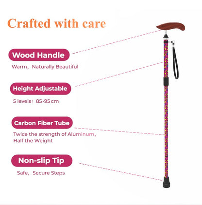 Intercare Folding Cane — Romantic Wood