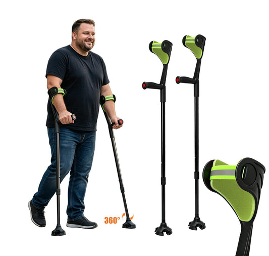 Unioncare Forearm Crutches — 360° Swivel, 350 lb