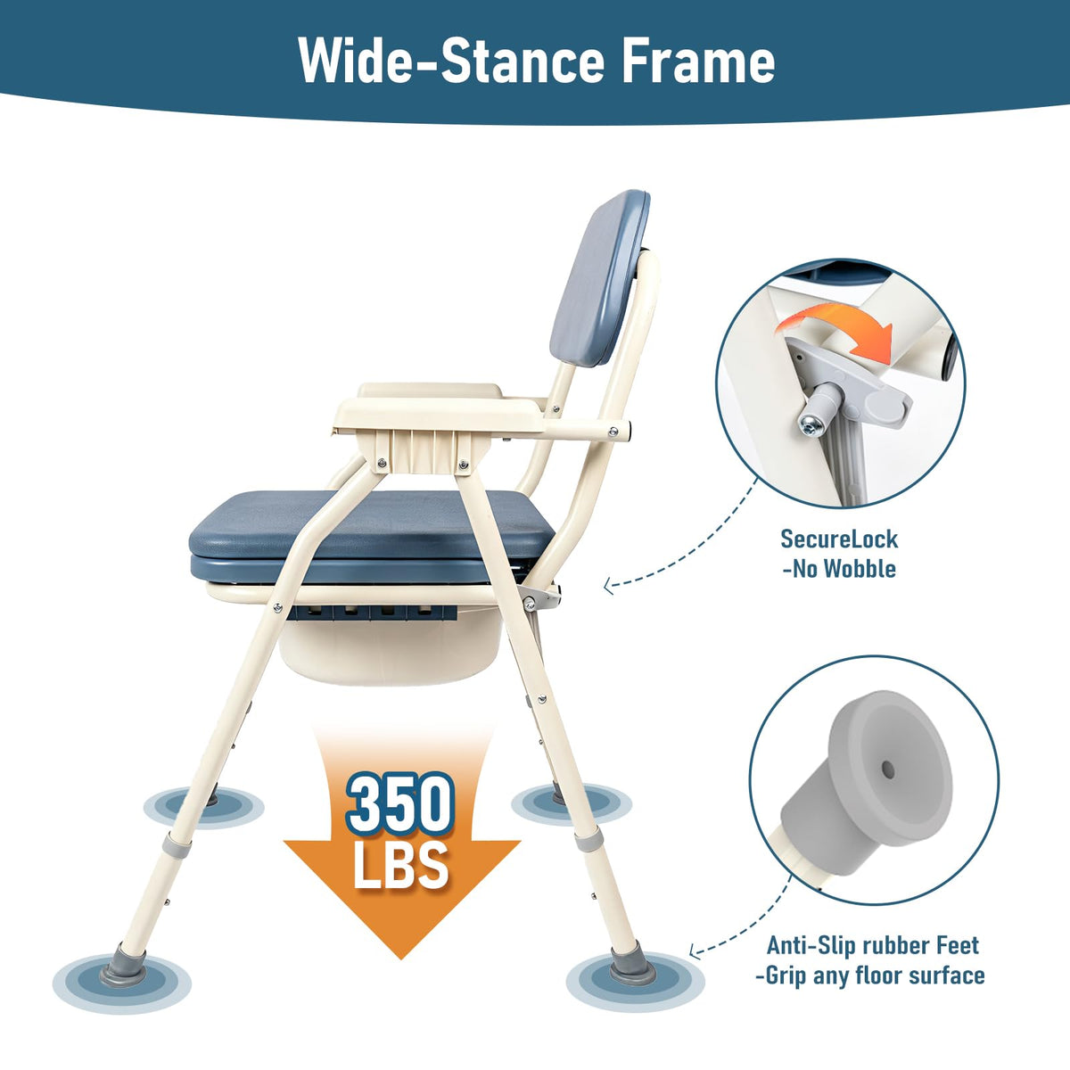 Unioncare 2-in-1 Bedside Commode & Shower Chair
