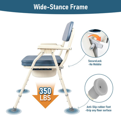 Unioncare 2-in-1 Bedside Commode & Shower Chair