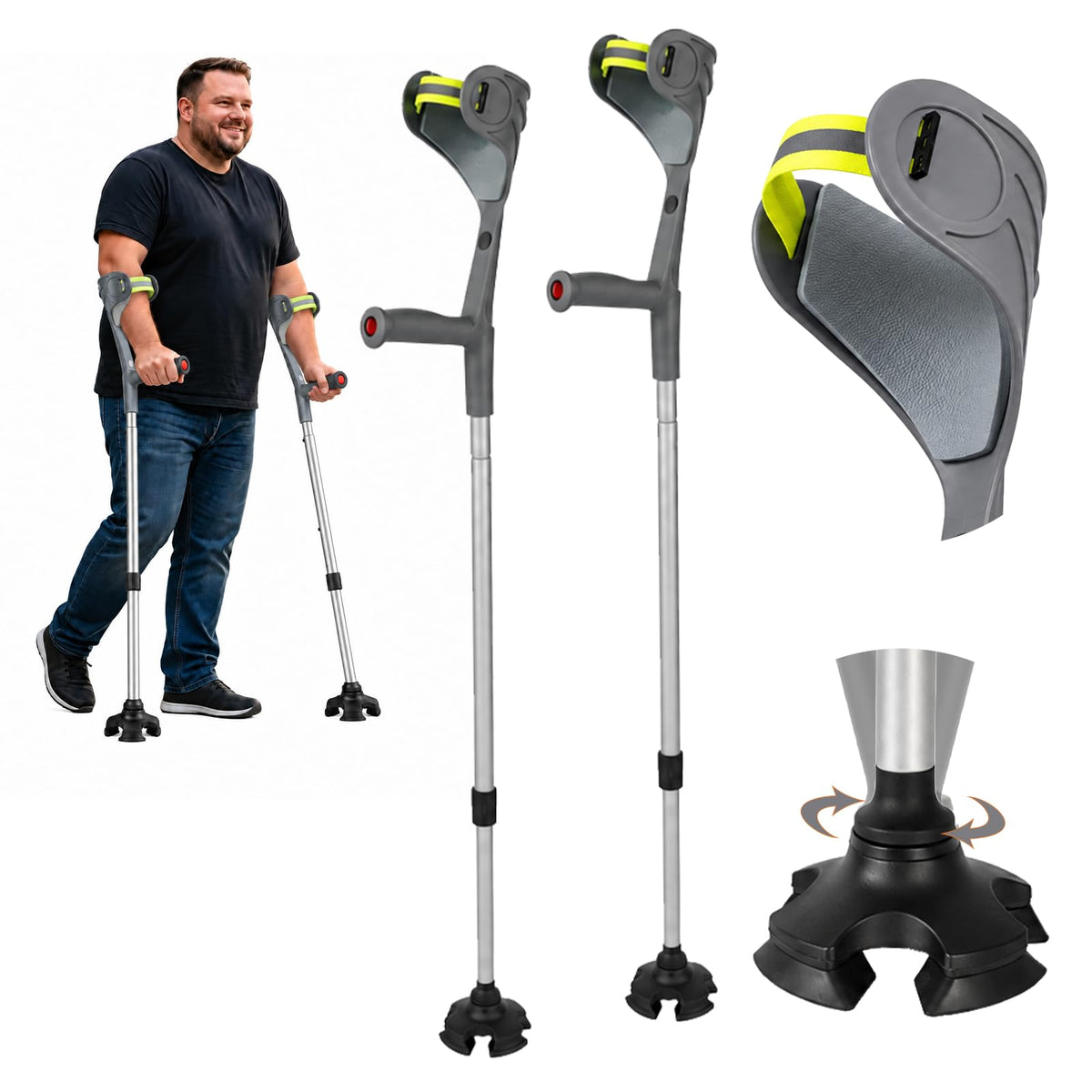 Unioncare Forearm Crutches — Gray