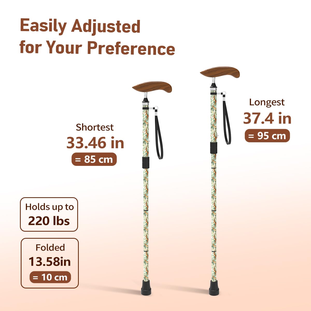 Intercare Folding Cane — Forest Print