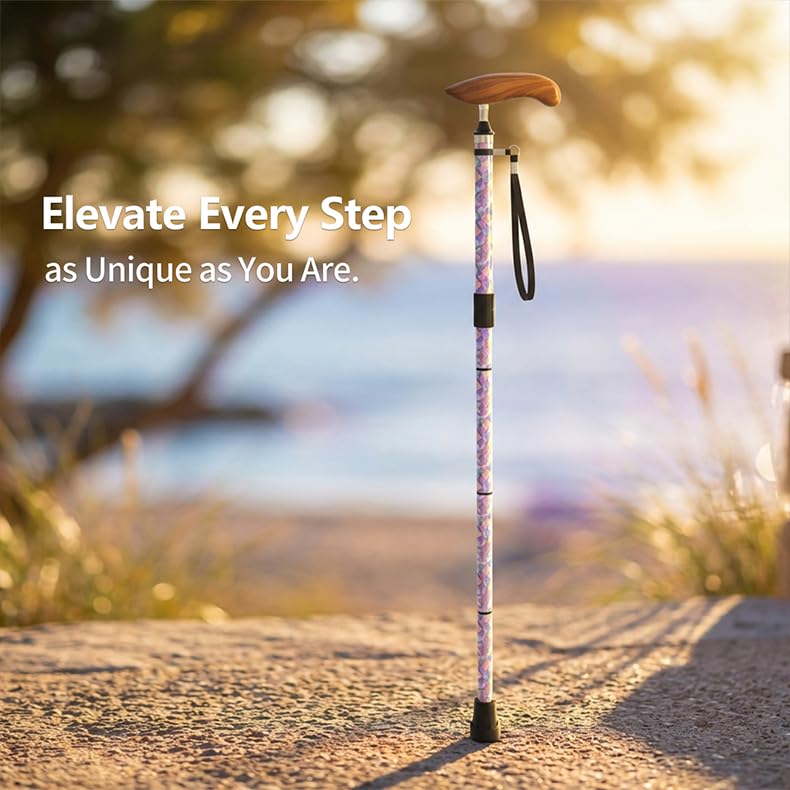 Intercare Folding Cane — Iridescent Shell