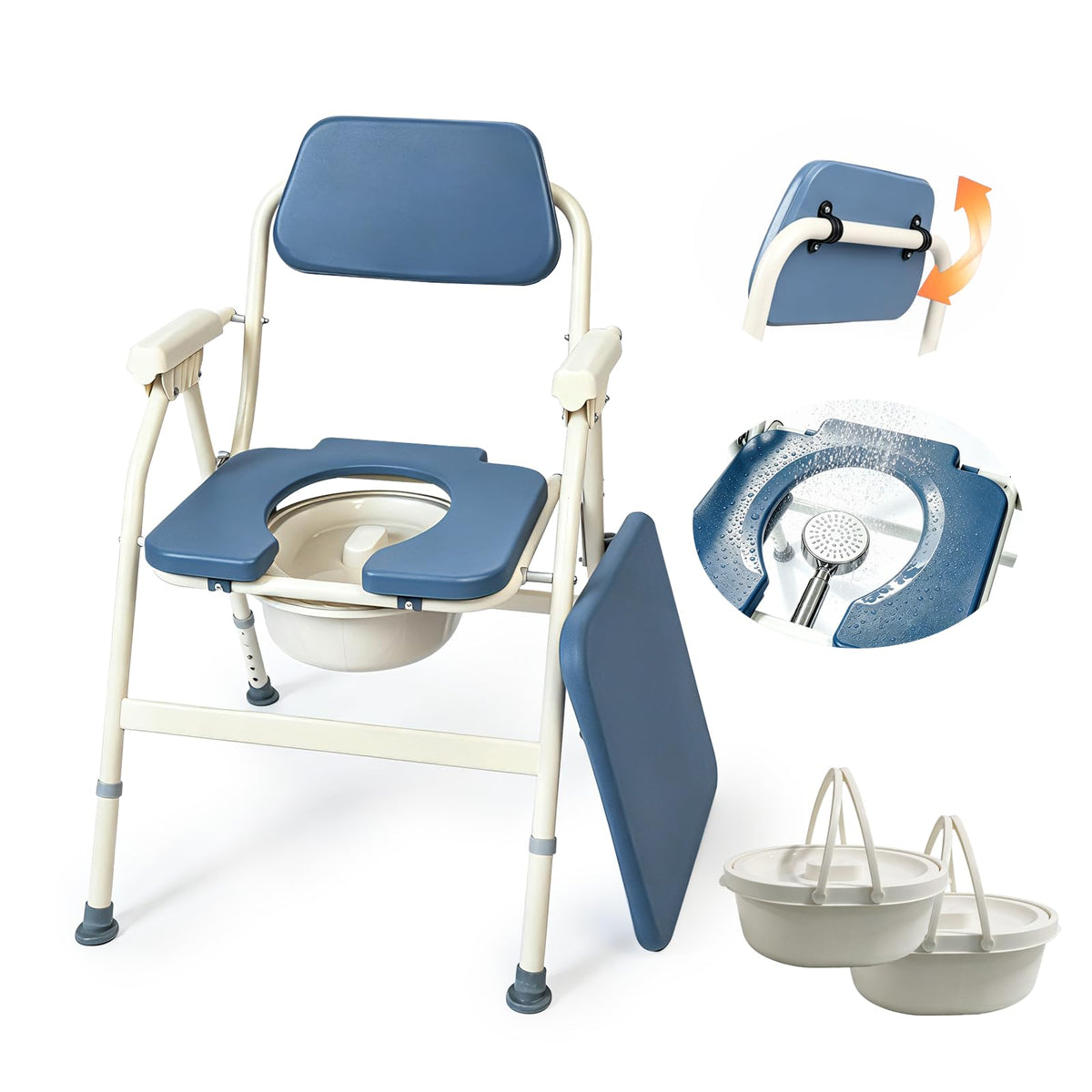 Unioncare 2-in-1 Bedside Commode & Shower Chair
