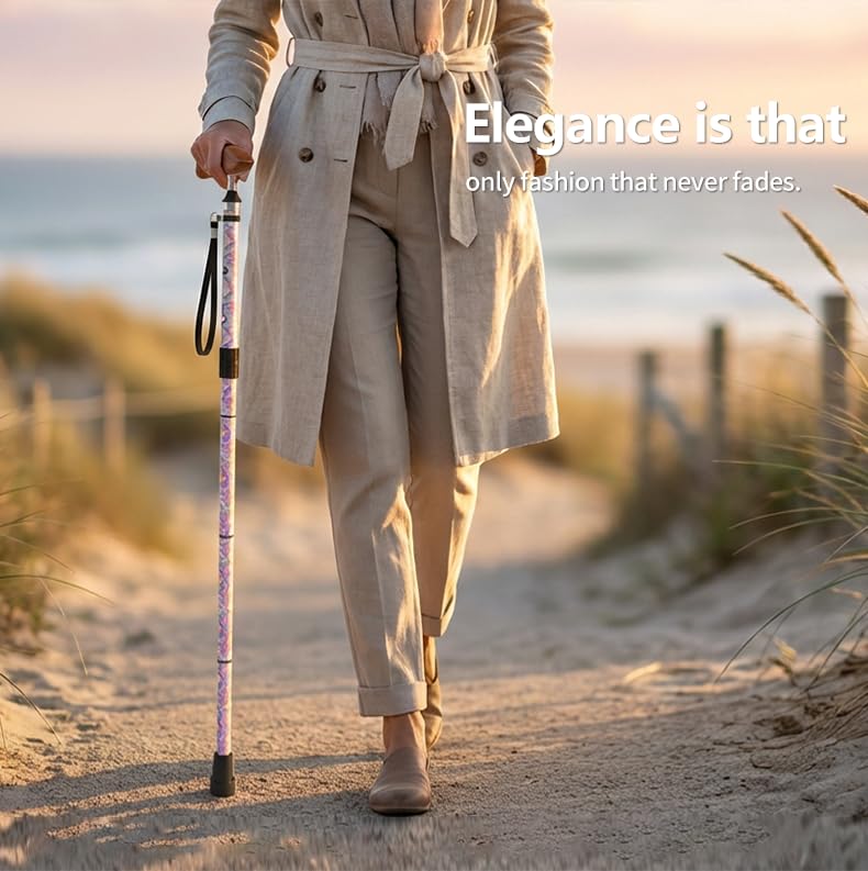 Intercare Folding Cane — Iridescent Shell