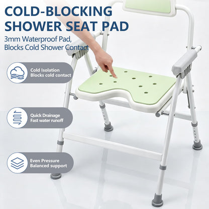 Unioncare Foldable Shower Chair with Arms & Back