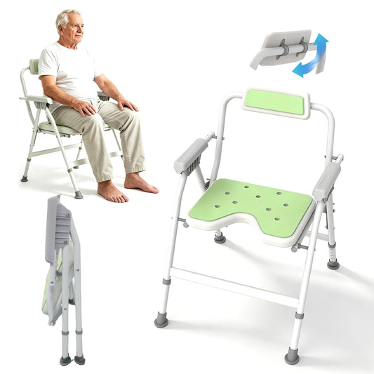 Unioncare Foldable Shower Chair with Arms & Back
