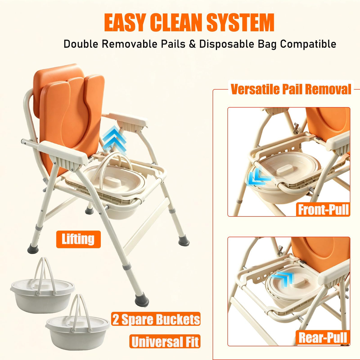 Unioncare Foldable Bedside Commode — <Color>