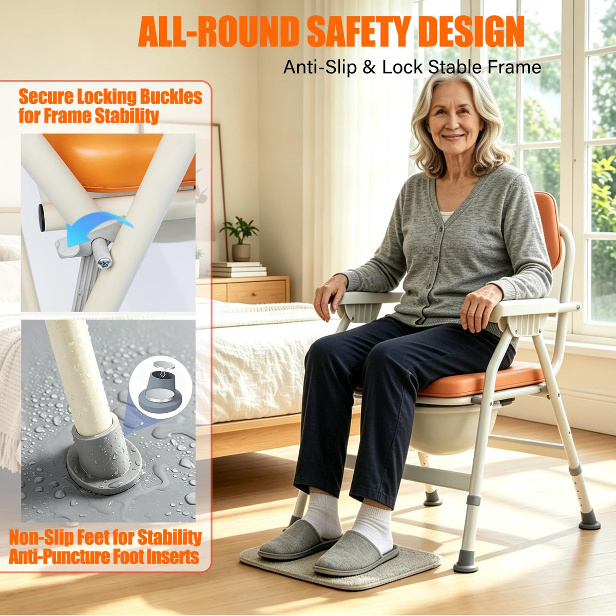 Unioncare Foldable Bedside Commode — <Color>