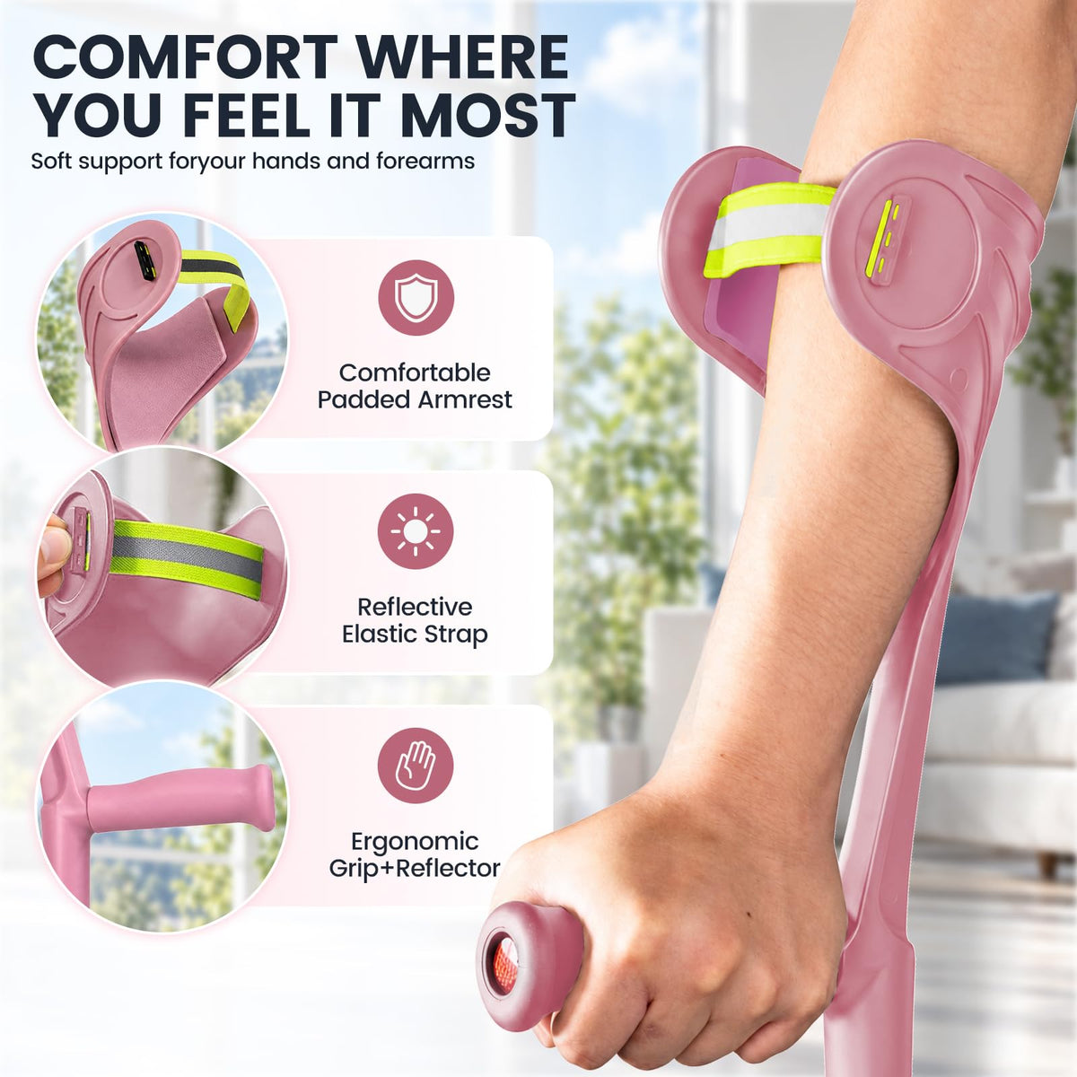 Unioncare Forearm Crutches — Pink