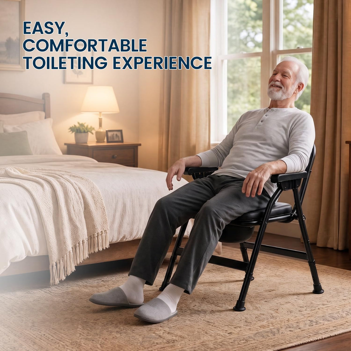 Unioncare Foldable Commode Chair — 400 lb