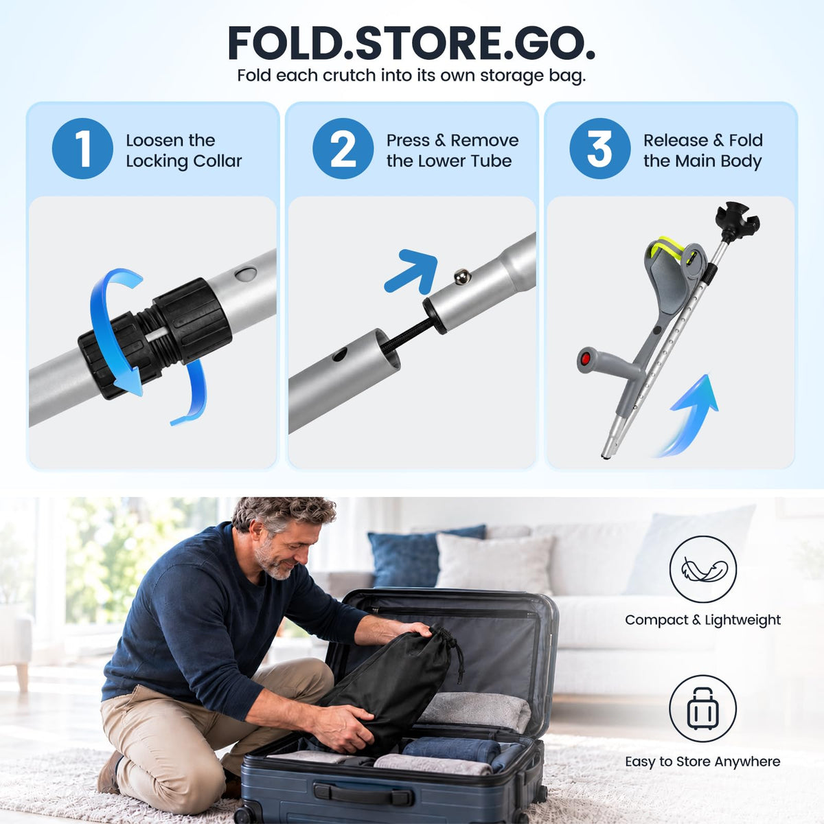 Unioncare Forearm Crutches — Gray