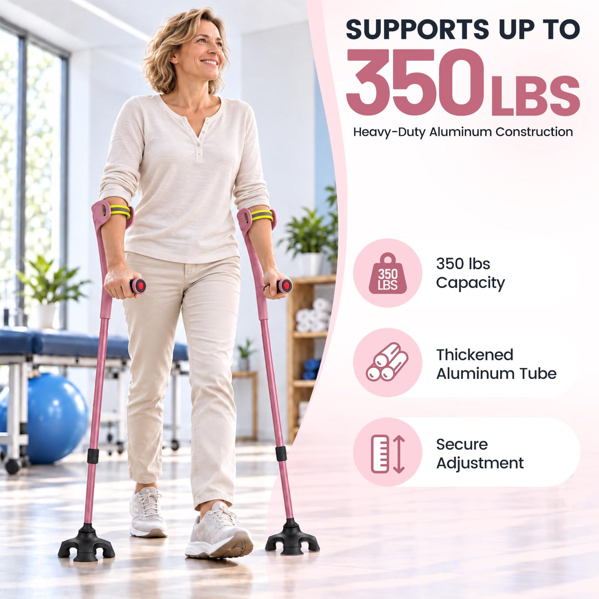 Unioncare Forearm Crutches — Pink