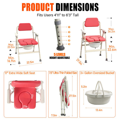 Unioncare Foldable Bedside Commode — <Color>