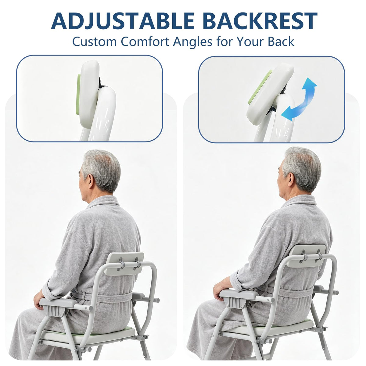 Unioncare Foldable Shower Chair with Arms & Back