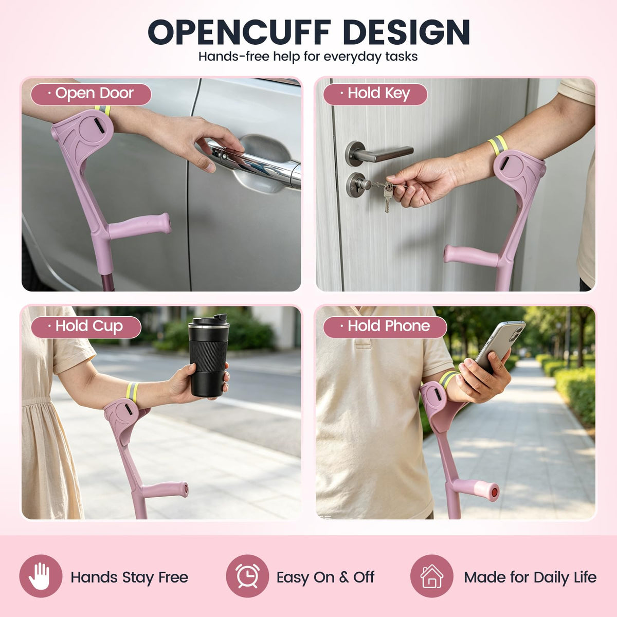 Unioncare Forearm Crutches — Pink