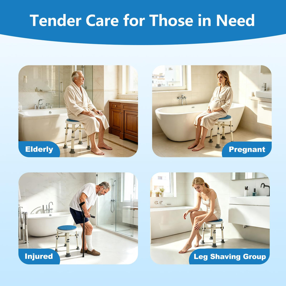 Unioncare 360° Swivel Shower Stool — 440 lb