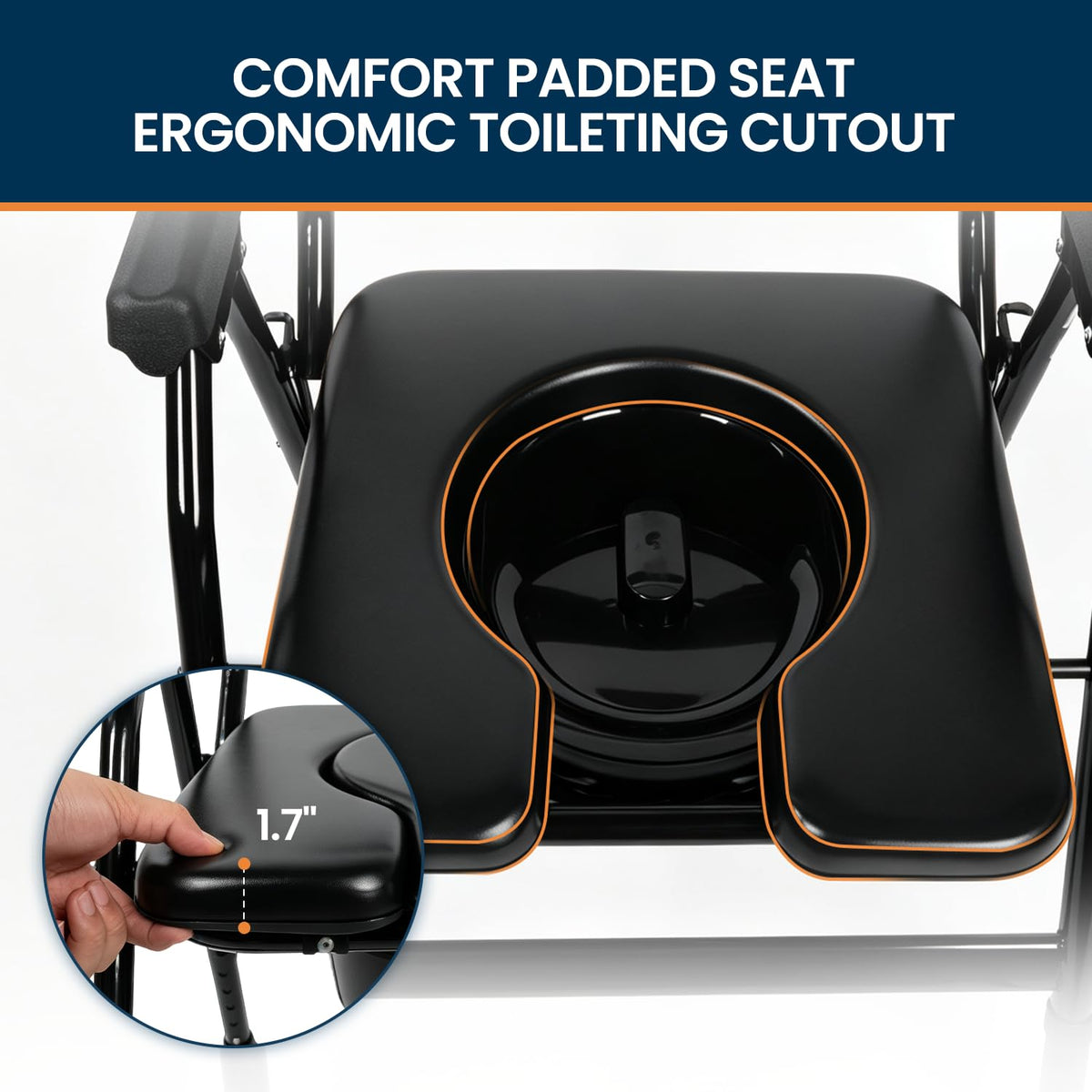 Unioncare Foldable Commode Chair — 400 lb