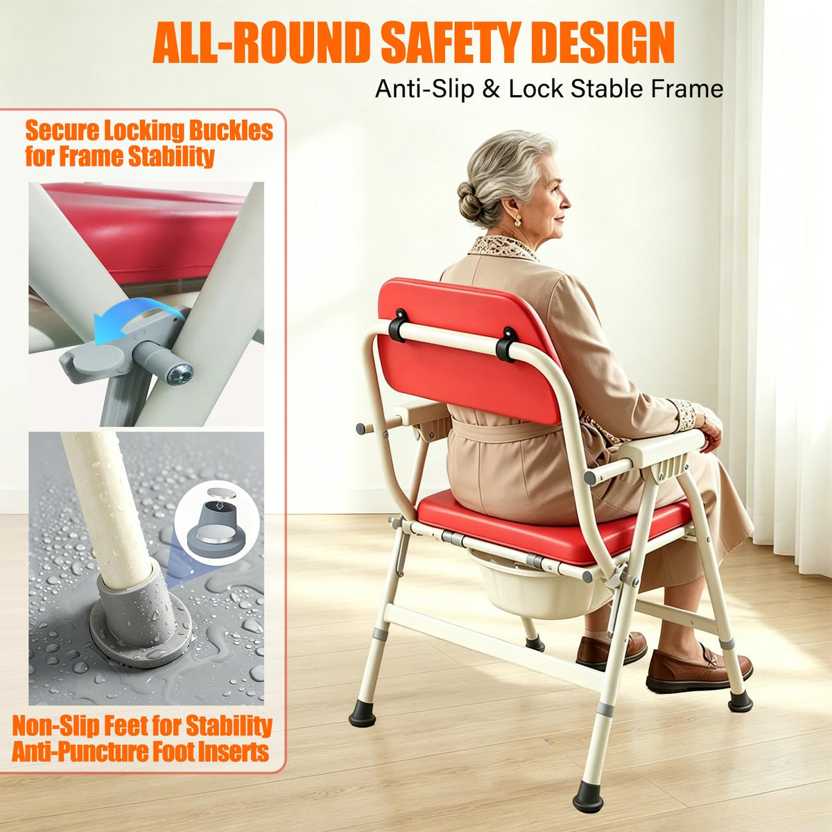 Unioncare Foldable Bedside Commode — <Color>
