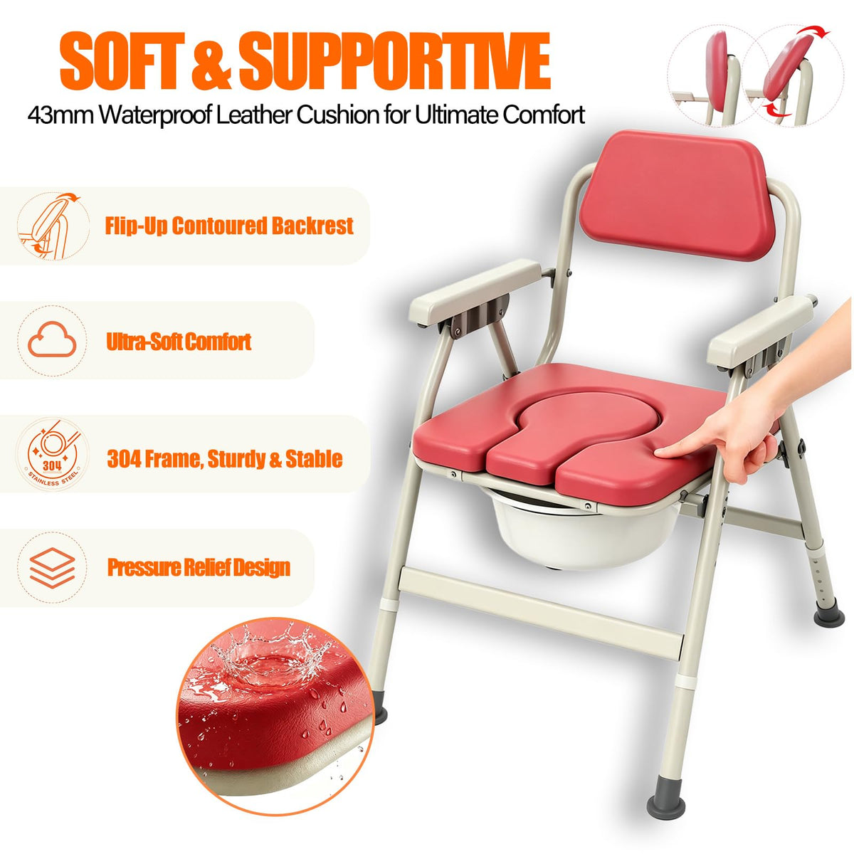 Unioncare Foldable Bedside Commode — <Color>